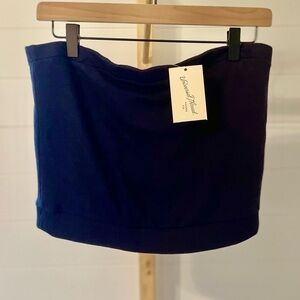 Women's Leisure Studio French Terry Tube Top - Universal Thread™ Navy Blue M